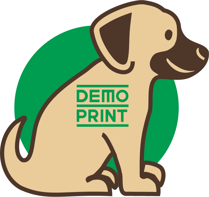 配色替えの説明に用いるデザイン例_3色で構成された犬のイラスト