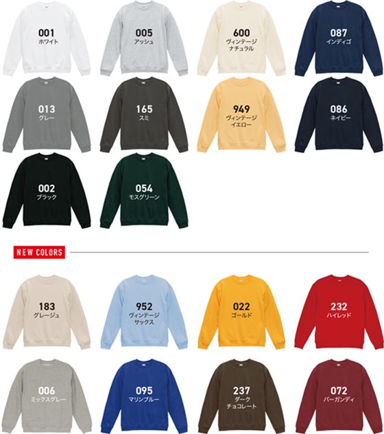 5399 UnitedAthle スウェット｜カラー展開・サイズ表・プリント入稿